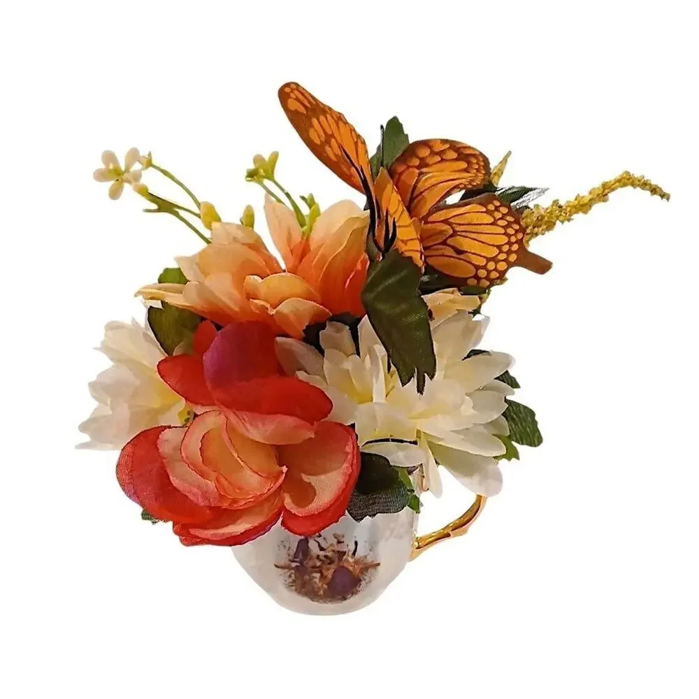 Monarch Butterfly Floral Arrangement Tea Cup POP-IN Party Birthday Get Well Gift